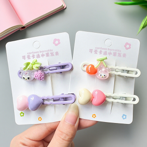 Cute Cartoon Fruit Hair Clips for Girls Childrens Side Hair Clips Baby Safe Large Size Fragrant Hair Accessories Princess Style