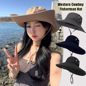 หมวกปีนเขาพับได้แฟชั่นหมวกปีกกว้างกว้างแห้งเร็วหมวกบังแดดปีกกว้างสำหรับฤดูร้อน