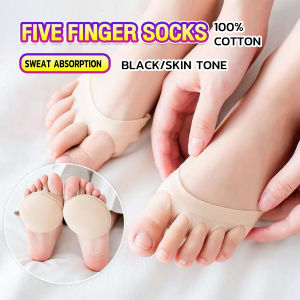 Jozoo Half Palm Invisible Five Finger Socks Womens Thin Breathable Sweat Absorbing Cotton Sole Sock