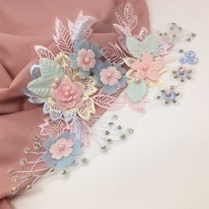 Vải Trang Trí Thêu Ren Lưới Viền Vá Váy Mới Nhiều Màu Sắc Ba Chiều Phụ Kiện May Vá DIY Vải Trang Trí Ren Viền