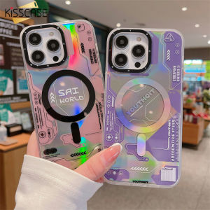 KISSCAS Fashion Cool Color Focus Cool Mategalaxy Pattern Shockproof Phone Case For iPhone 14 Pro Max 14 Plus 13 12 Magsafe Wireless Charging