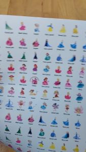 Sticker khen chữ Tiếng anh HÌNH ELSA - Combo 40k 5 tờ A4 x 129 sticker