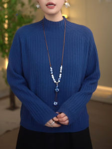 QINGNAER | New Lazy Style Blue Sweater