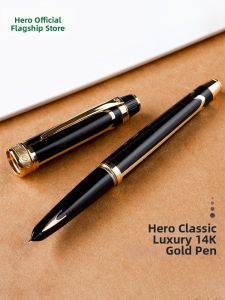 HERO | 14k Gold Nib Adult Business Fountain Pen Retro Classic Dark Tip