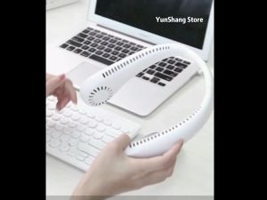 Neck fan portable 12000 mA electric leafless fan USB rechargeable silent fast cooling outdoor sports cooling device--kipas leher