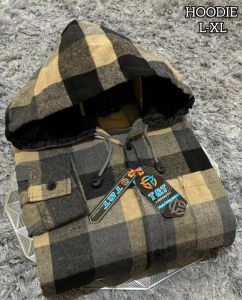 Kemeja Flanel Panjang Hoodie Pria Premium Kualitas Size M L XL