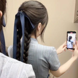 New Chinese Style National Style Hair Accessories 2024 New Arrival Fancy Bows Ribbon Hairpin Female Back Head Loose Clip Headdress