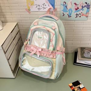 OUDENGPAI | Blue High Capacity School Bag For Junior High Girls Double Shoulder Pain Bag Japanese Style Backpack Large Capacity Shoulder Bag