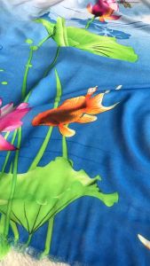 Vải Voan Chiffon Xanh Hoa Chân Khổ 1m5 - Mỏng Rũ Đàn Hồi 2 Chiều - May Áo Dài Áo Kiểu Váy Đầm - Cần Lót