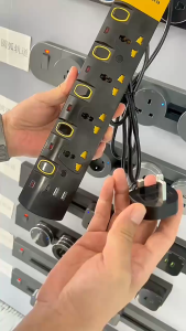 Black 4 Way 3 Gang Malaysia Single Extension Power Strips 1.8 Meter 3m Cable Cord UK 3PIN Plug Multiplug Socket British Standard 13A Multi-function USB Wiring Board with Wire USB TYPEC Desktop Socket Charger Travel Wall International with Switch 排插接线板插座