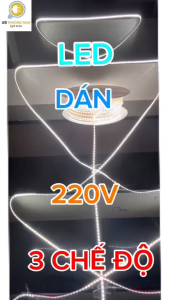 Dây Đèn Led 3 chế độ Sáng Có keo Dán điện 220v Trang trí Kệ  hắt trần  xe trà chanh  cắt đoạn 10cm dễ thi công