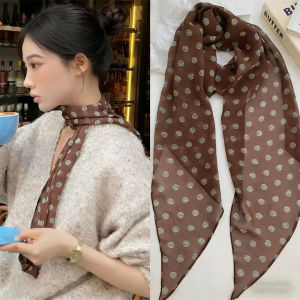 CHEZHURIJI | Polka Dots Print Silk Scarf for Binding Hair and Neck Wear