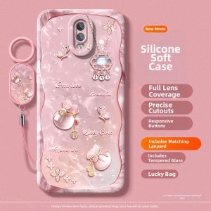 DONGYU | Soft Silicone Protective Case For Oppo R17 Full Cover With Charm Hanging Rope