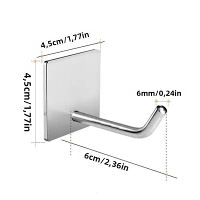 Móc Treo Khăn Bằng Thép Không Gỉ Tự Dính Móc Treo Dán Tường Đa Năng Cho Nhà Bếp Phòng Tắm Dùng Để Treo Khăn