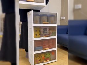 Storage Cabinet Flip Top Storage Box Plastic Wardrobe For Baby Toy Clothes Home Organizer Cabinet Drawer