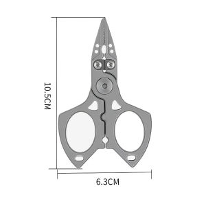 Fishing Pliers SaltwaterSainless Steel With Open Loop Hook RemoverBraided Wire ScissorsOutdoor Convenient Equipment