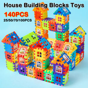 140-25PCS Large Scale House Building Blocks Simulation Window Design Construction Set Kindergarten Toys For Boys And Girls Gift