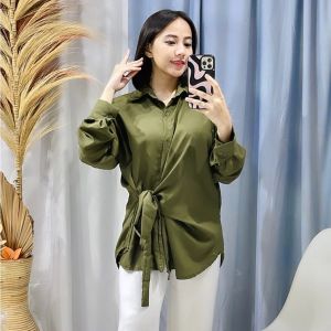KEMEJA WANITA KEKINIAN KEMEJA WANITA KATUN KEMEJA WANITA VIRAL ATASAN WANITA TRENDY BLOUSE WANITA IKAT