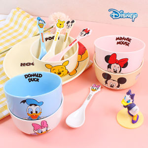 Cartoon Character Home Use Rice Bowl Children Set 4.5 Inch Donald Duck Combination Bowl Spoon Kids Cute Animal Porcelain