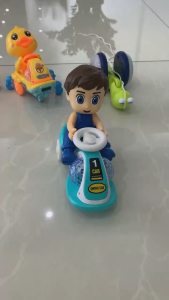 ของเล่นเด็กเล่นรถดุ๊กดิ๊กหมุนได้ โยกตามจังหวะดนตรี มีเพลง ไฟ แสนน่ารัก หุ่นเต้น เป็ดเต้น ตุ๊กตาเต้นได้