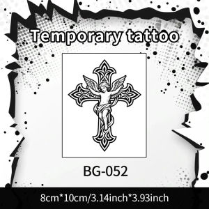 Angel and Cross Waterproof Temporary Tattoo Stickers Long-lasting Waterproof for One to Two Weeks Suitable For Arm Leg Neck.