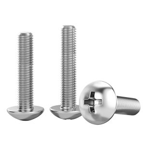 LIGE | Stainless Steel Flat Head Machine Screw with Umbrella Head Cross Screw Round Head Mushroom Head Bolt