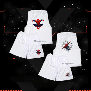 GDapparelCo Kids Boys Sando Terno Set White Summer Sleeveless Sando & Shorts with Spiderman Print fits up to 8y/o SML