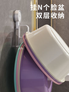 ตู้ครัวแบบติดผนังสำหรับห้องน้ำ ตู้จัดระเบียบ ติดตั้งได้โดยไม่ต้องเจาะ ติดตรงกับผนัง สีสันสดใส ติดตั้งง่าย ตัวลากดูด 2 ช่อง