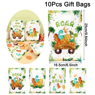 10/20/50pcs Dinosaur Plastic Gift Bag Candy Bag Dinosaur Birthday Party Baby Shower Decor Kids Birthday Party Favors Supplies