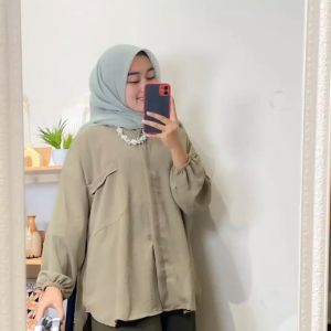 Blouse Baju Wanita Dewasa Remaja Muslim Kekinian Terbaru Termurah Terlaris Bahan Crinkle Airflow