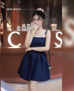 Đầm 2 dây xòe bèo ngực (kèm ảnh shop chụp thật)