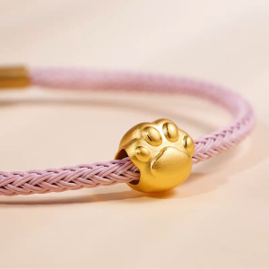 Chow Sang Sang  周生生 999 Gold Charme Cute Paw Charm for Women & Men 96560C  [Bracelet not included]