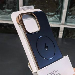 Plating Frameless Hard PC Magnetic Phone Case For iPhone 16 15 14 13 12 Pro Max Plus Lens Protect AG BackPanel Shockproof Cover