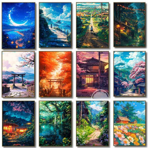 Jigsaw Puzzle for Adults 1000PCS-50X70CM Japan Mountain Village Artwork Mindful Game Stress Relief Decor Gift