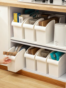 Kitchen Pot Storage Box with Wheels Cabinet Pull Basket Pot Cover Countertop Pot Rack Sink Rack Storage Rack