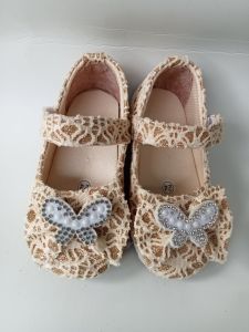 FATHARANI Sepatu Bruak Pita Laser Kupu - Sepatu Pesta Anak Perempuan Usia 1-3 Tahun (Ukuran 22-30)