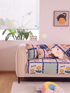 100% Cotton แผ่นรองโซฟา ผ้าคลุมโซฟา เบาะโซฟาลื่นการ์ตูนน่ารัก กันลื่นพรมปูพื้น ผ้าเนื้อนุ่ม อ่อนโยนต่อผิว ป้องกันฝุ่นและสิ่งสกปรก 6ลาย 8 ขนาดให้เลือก sofa cover ผ้าคลุมเบาะโซฟา