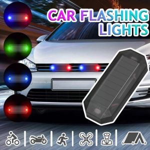 Light LED Flash Mini Power Solar Charging Accessories General Safety Alert Light Red Impact Alert To Drive Night