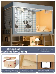 YASHU | Strong Blackout Full Cover Bed Canopy Single Bunk