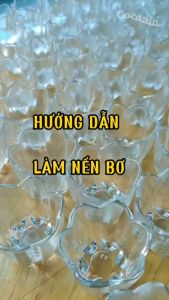 Compo nguyên liệu làm nến bơ 48 ly hoa mai 30ml/ly tặng kèm miếng dán tim nến vào đáy ly