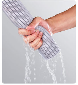 Efficient Self-Squeezing PVA Mop with Groove Design for Efficient Cleaning Heavy Duty Floor Cleaning Tool for Bathroom and Kitchen