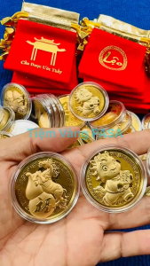 Thỏi Ngựa thần tài Mạ Vàng Kèm Túi Gấm Phúc Lộc - làm quà tặngquà biếu độc lạ và ý nghĩa