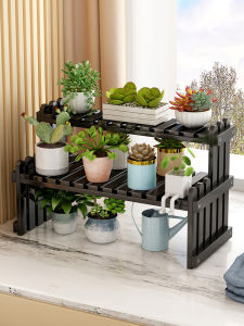 Modern Minimalist Bamboo Plant Stand Multi-layered Balcony Living Room Succulent Shelf Desktop Storage Indoor Narrow Window Flower Pot Rack