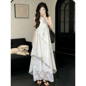 PEIZIXUAN | French White Halter Neck Dress 2026 New Style