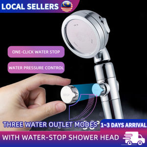 3 Modes High Pressure Shower Head with Filter Cotton Water Saving Turbo Showerhead Handheld Kepala Paip Mandi Penapis