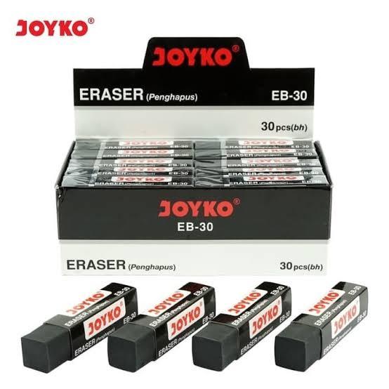 Penghapus Pensil Hitam Joyko EB 30 Hitam / Erasee Pencil EB 30 Black Putih White Abu