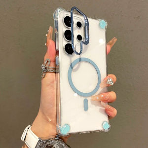 szhaiyu | Transparent Case for Samsung Galaxy S26 Ultra S25 S24 S23 Plus A56 A36 A06 A26 A16 A17 for Magsafe Wireless Charge Stand Cover