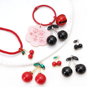 จี้อัลลอยรูปเชอร์รี่แฟชั่นทำเครื่องประดับแบบทำมือจี้สร้อยข้อมือลูกปัด