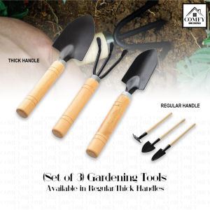 (3PCS) Mini Garden Potted Plant Gardening Shovel Rake Trowel Tool Set With Wooden Handle Tools