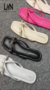 Lynne Maharani Teplek Kasual Sandal Jepit Slip-On Anti Licin Variasi Rante